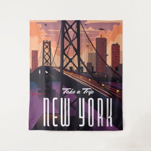 Travel To New York Tapestry