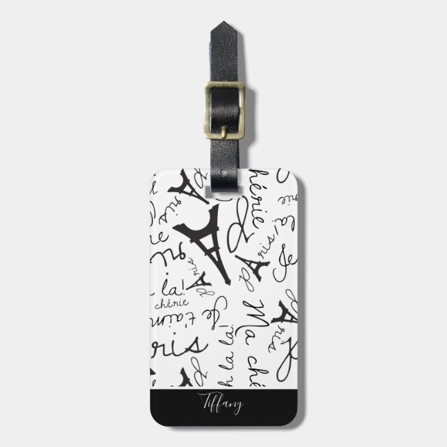 Travel to Paris Luggage Tag (Front Vertical)