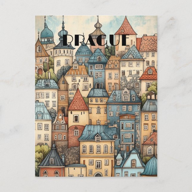 Travel to Prague Czech Republic Postcard (Front)