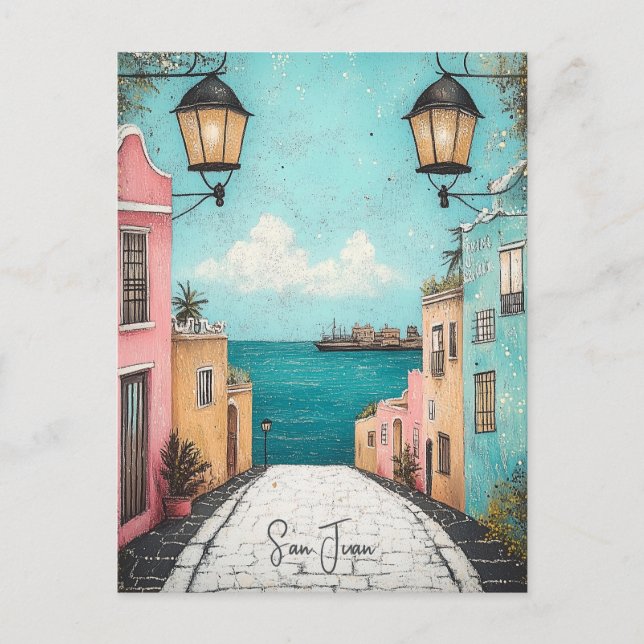 Travel to San Juan Puerto Rico Postcard (Front)