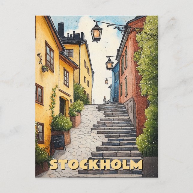 Travel to Stockholm Sweden Postcard (Front)