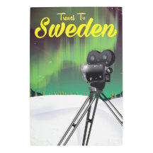 Travel to Sweden Northern lights Camera poster.