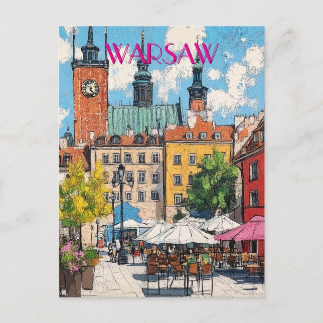 Travel to Warsaw Poland Postcard (Front)