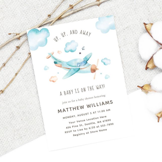 Travel Toy Airplane Boy Baby Shower Invitation (Creator Uploaded)