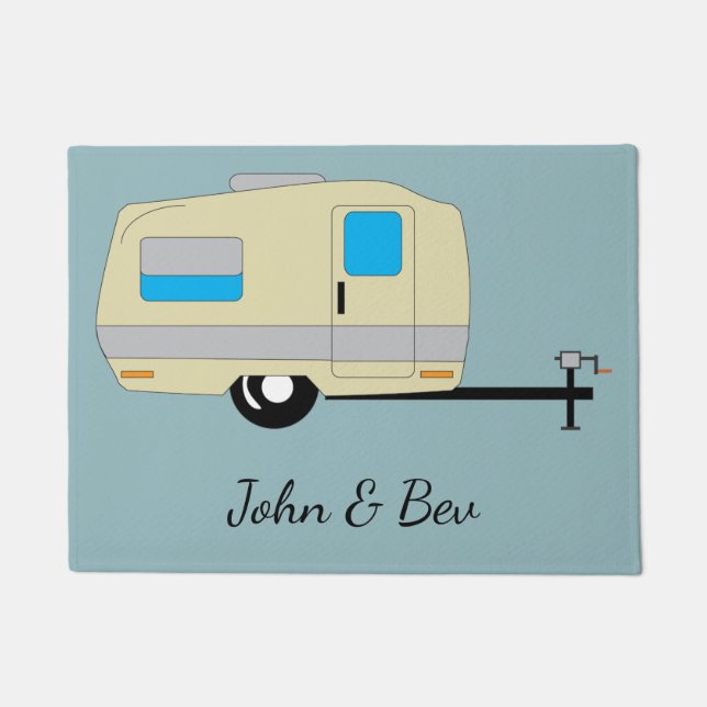 Travel Trailer RV Camping Lifestyle Doormat (Front)