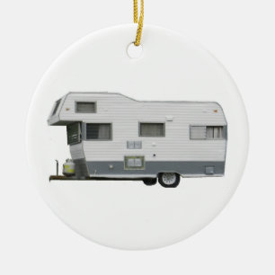 Travel Trailer Vintage 60's Ceramic Ornament