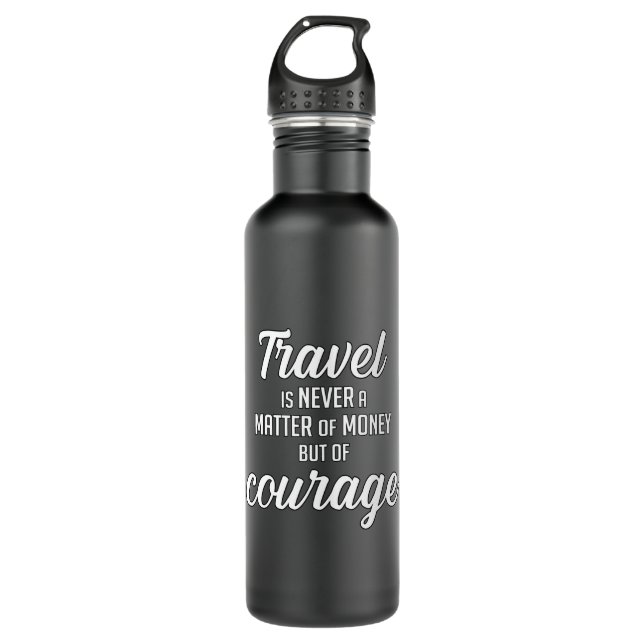 Travel Travelling Adventure Quotes Quote Gift Idea 710 Ml Water Bottle (Front)