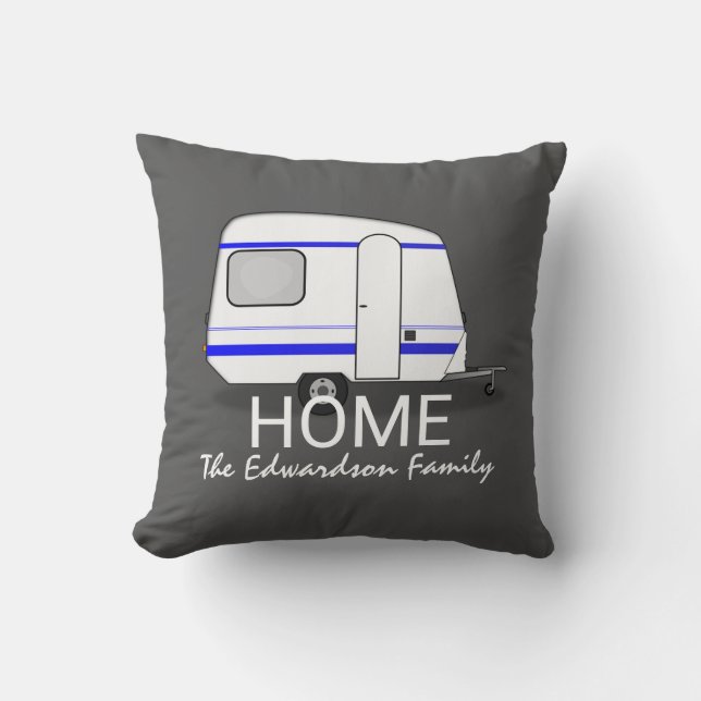 Travel vacation caravan Home Family monogram Throw Pillow (Front)