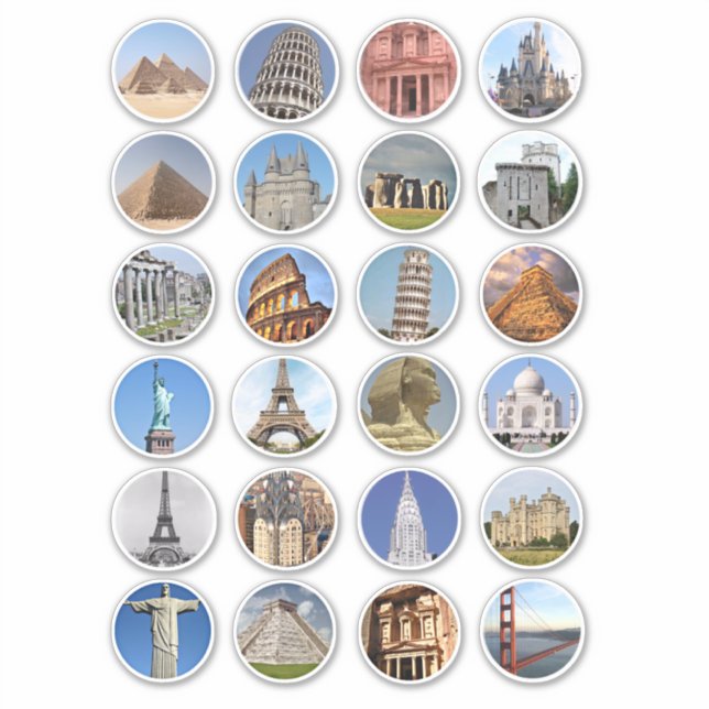 Travel Vacation Wonders Of The World Collage Sheet (Front)