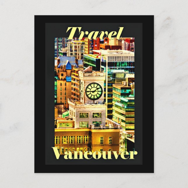 Travel Vancouver, British Columbia Holiday Postcard (Front)
