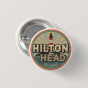 Travel vintage Hilton Head Island lighthouse gifts 1 Inch Round Button