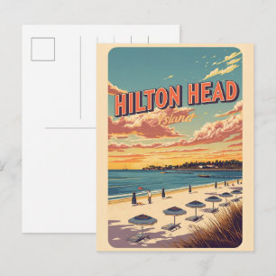 Travel vintage Hilton Head Island lighthouse gifts Postcard