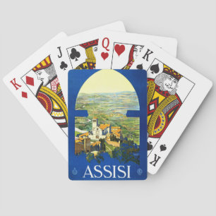 Travel Vintage Poster Assisi Italy Playing Cards