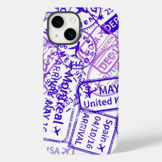 Travel Visa Rubber Stamps Case-Mate iPhone 14 Case