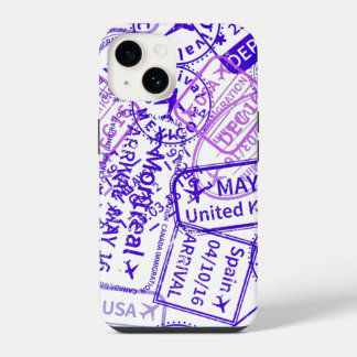 Travel Visa Rubber Stamps iPhone 14 Case