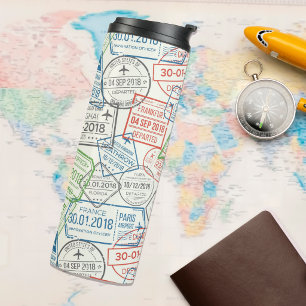 Travel Visa Stamp Thermal Tumbler