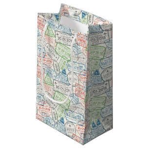 Travel Visa Stamps Small Gift Bag