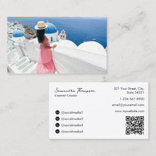 Travel Vlogger Blogger Influencer Full Photo  Business Card