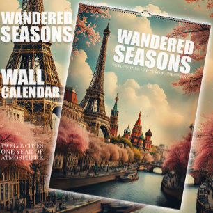 Travel Wall Calendar with 12 Cities and Seasons