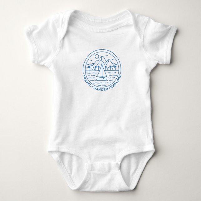 Travel Wander Explore Baby Bodysuit (Front)