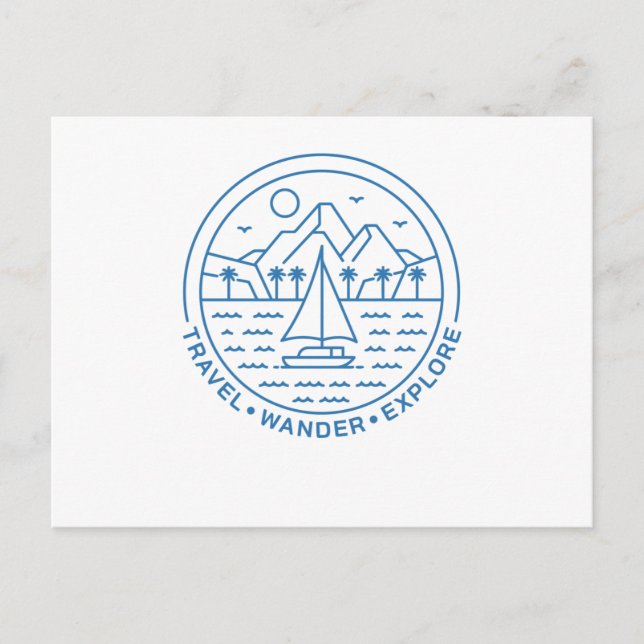 Travel Wander Explore Postcard (Front)