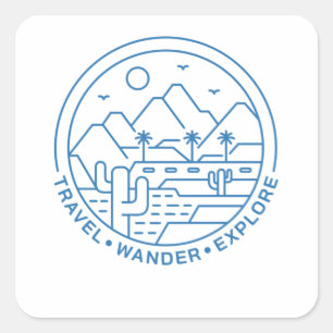 Travel Wander Explore Square Sticker
