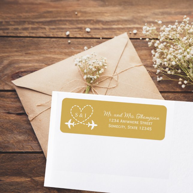 Travel Wedding Airplane Aviation Return Address  (Creator Uploaded)