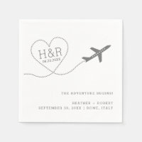 Travel Wedding Bridal Shower Custom Airplane Heart