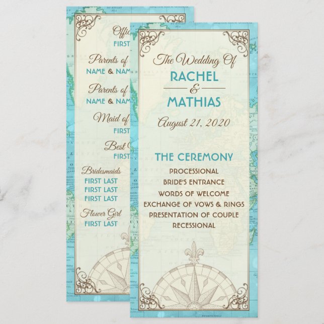 Travel Wedding Program (Front/Back)