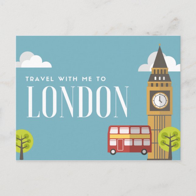 Travel  with me to London England Holiday Postcard (Front)