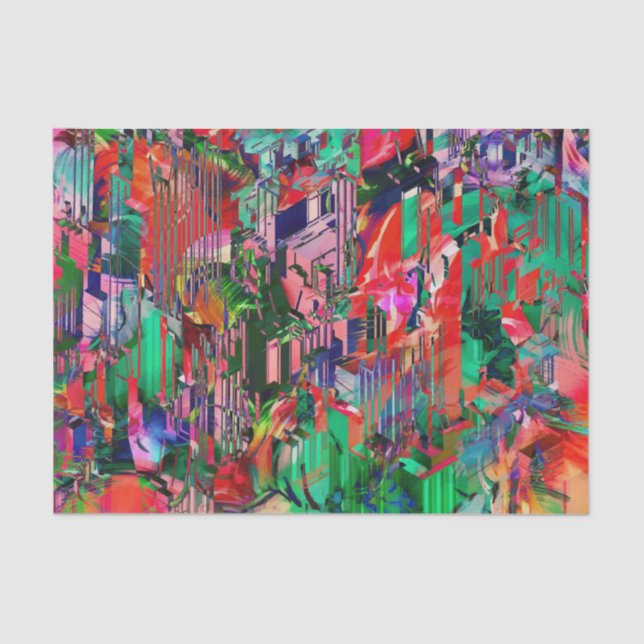 Travel World Abstract City Building Skyline Tissue Paper (Front)
