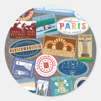 TRAVEL-World Traverler Classic Round Sticker