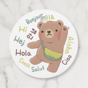 Traveler Bear: Greetings Illustration Favour Tags