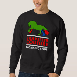 Traveler Couture Sweat Top with Colorful Horse