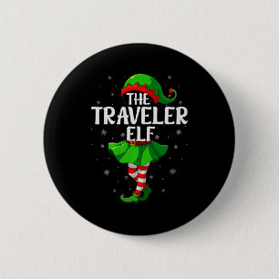 Traveler Elf Christmas Girls Women Elf Squad Xmas 2 Inch Round Button