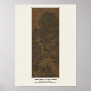 Travelers on a Mountain Pass Poster - Guan Tong