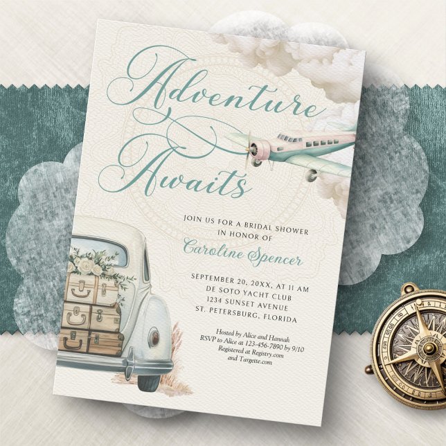 Traveling Adventure Bridal Shower Invitation (Creator Uploaded)