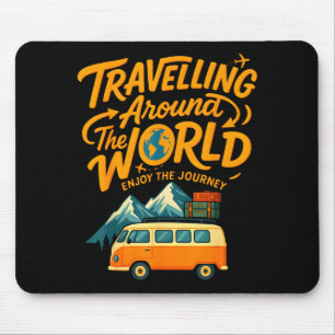 Traveling Around The World Van Life Adventure Desi Mouse Pad