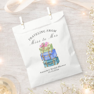 Traveling from Miss to Mrs Vintage Bridal Shower Favour Bag