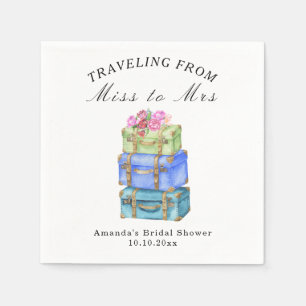 Traveling from Miss to Mrs Vintage Bridal Shower Napkin