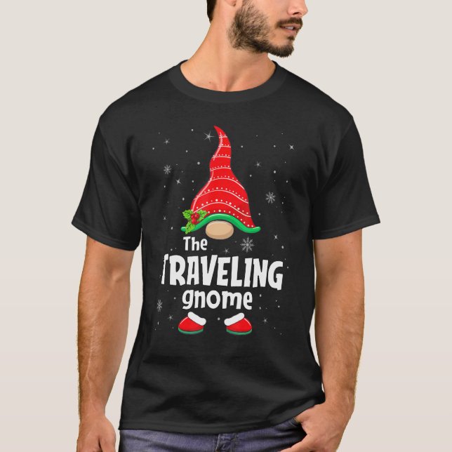 Traveling Gnome Matching Family Group Christmas Pa T-Shirt (Front)