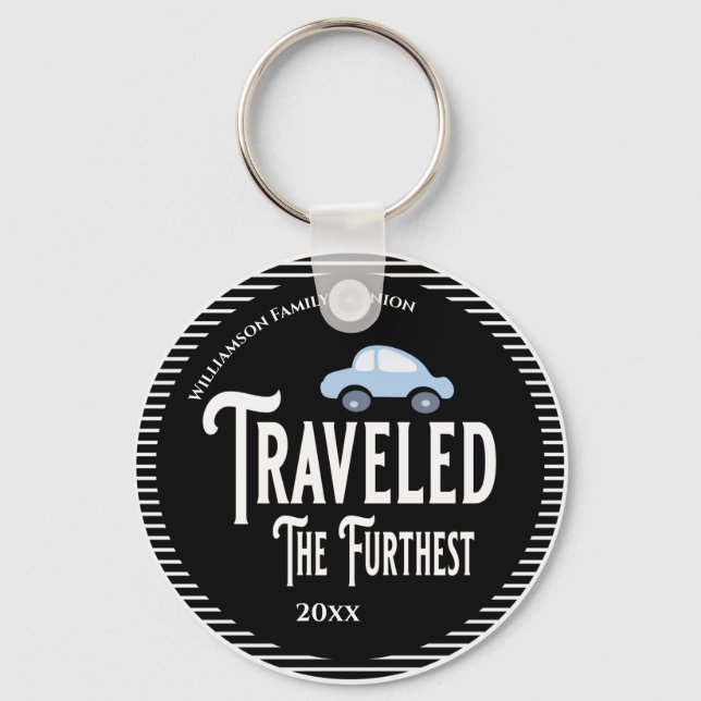 Travelled The Furthest Car Reunion Award Prize Keychain (Front)