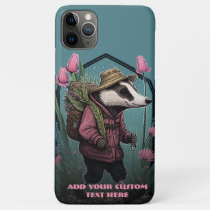 Traveller Badger in wildflower Cottagecore Custom iPhone 11 Pro Max Case