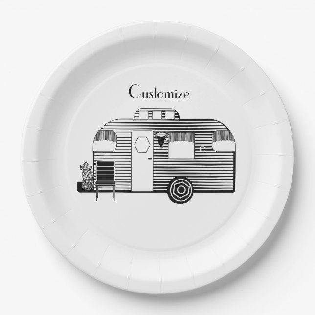 Traveller Camper Caravan Thunder_Cove  Paper Plate (Front)