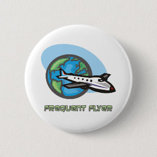 Traveller: Frequent flyer passenger airplane 2 Inch Round Button