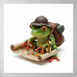 Traveller Frog Graphic Poster