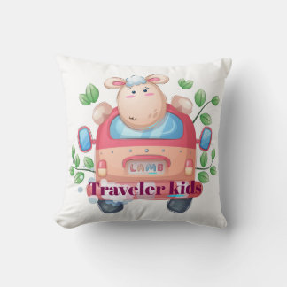 Traveller kids lamb  throw pillow