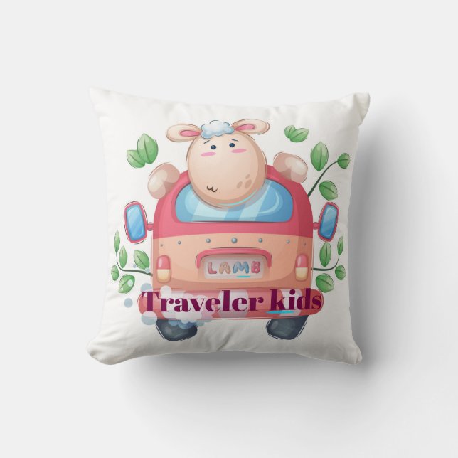 Traveller kids lamb  throw pillow (Front)