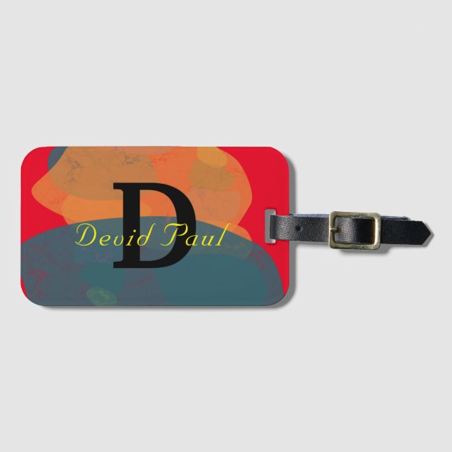 Traveller Luggage Tag  - Custom Monogram with Name (Front Horizontal)