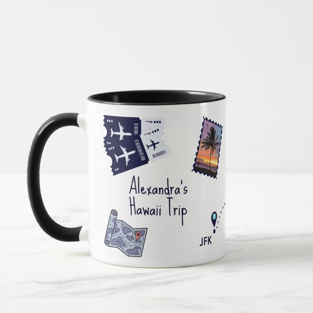 Traveller Trip Memories Personalized Mug (Left)